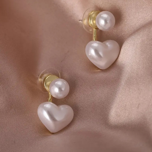 NEW Pearl Heart Earrings - Picture 11 of 11